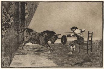 FRANCISCO JOSÉ DE GOYA Three aquatints with etching from La Tauromaquia.